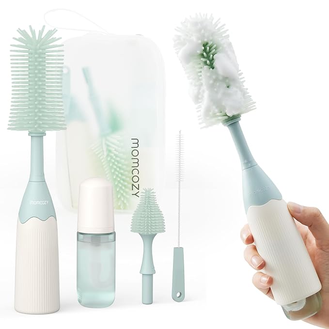 Momcozy Bottle Brush Kit Green & Momcozy Bottle Brush Cleaning Fluid