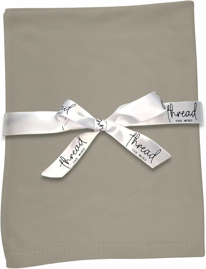 The Classic Blanket - 100% Organic Cotton Baby Blanket, American Made, 30x40in - Bassinet, Crib, Stroller - Gift Registry Baby Shower for Newborns and Kids (Beige)
