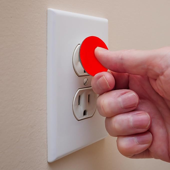 12 Packs Pure Red Pattern Baby Proofing Outlet Covers, Electric Socket Covers Receptacle Plug Cap, Safe & Secure Electric Plug Protectors to Prevent Power Shock