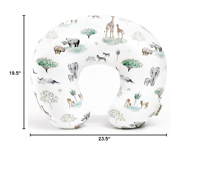 GRSSDER Nursing Pillow Cover Stretchy Minky Removable Nursing Covers for Breastfeeding Pillows, Ultra Soft Comfortable Slipcover for Boy and Girls, Stylish Pretty Savannah