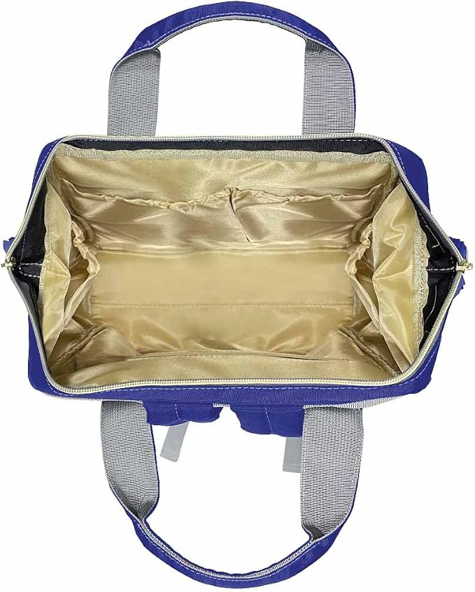 InterestPrint Personalized Mommy Diaper Bag with Name, Golden Crown with Sapphire Custom Fashion Shoulder Bag Casual Daypack Backpack for Travel