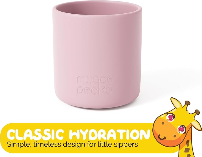 Toddler Cups in Rose Petal Pink for Baby Girls Water cup for Baby Sippy cup - Made from Baby Safe silicone Baby led weaning supplies Toddler Cup