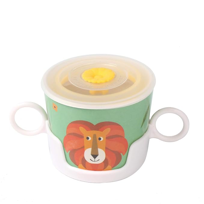 shopwithgreen 7Pcs/Set Bamboo Kids Dinnerware Set - Children Dishes - Food Plate Bowl Cup Spoon Fork Set Dishware, Cartoon Tableware, Dishwasher Safe Kids Healthy Mealtime, BPA Free