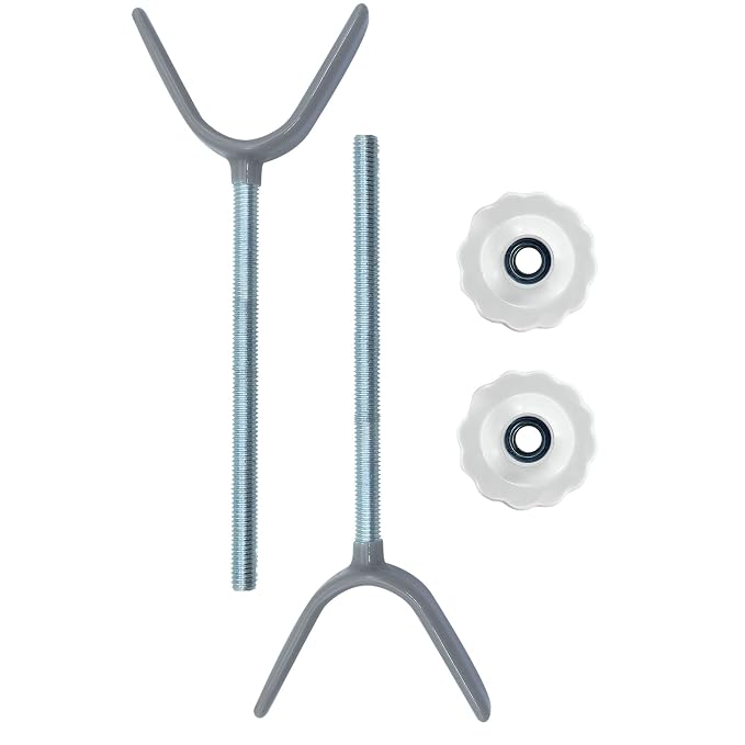 Baby Gate Banister Adapter Y-Spindle Rods - M8(8mm) for Pressure Mounted Baby and Pet Safety Stair Gates with Extra Long Wall Mounting Screws Rod & Bolts (Y-Grey-2 Pack)