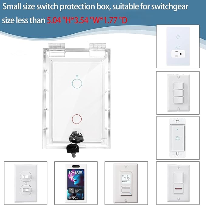 Switch Cover,Baby Proof Light Outlet Covers,Child Safety Switch Plate Guard,Wall Plug Box,Kids Electrical Protector Box Fits All Outlet 4.95" H X 3.35" W X 1.77" D or Smaller (2 Pack)