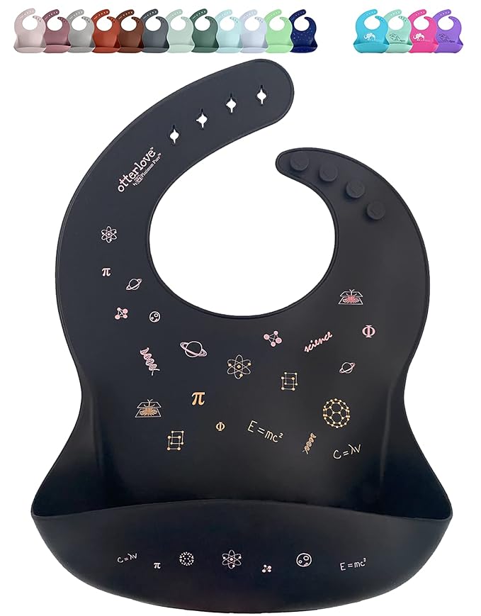 otterlove Silicone Bib ??100% Pure Platinum LFGB Baby Bibs with No Fillers ??Wide Food Catching Pocket ??Easy Clean ??Mess Proof ??Dishwasher Safe ??BPA and Phthalate Free