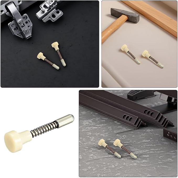 Milisten 10-Piece Baby Bed Plunger Latch Set Stainless Steel Spring-Loaded Lock for Infant Safety Gates Cabinet Doors Auto-Close Feature for Secure Babyproofing