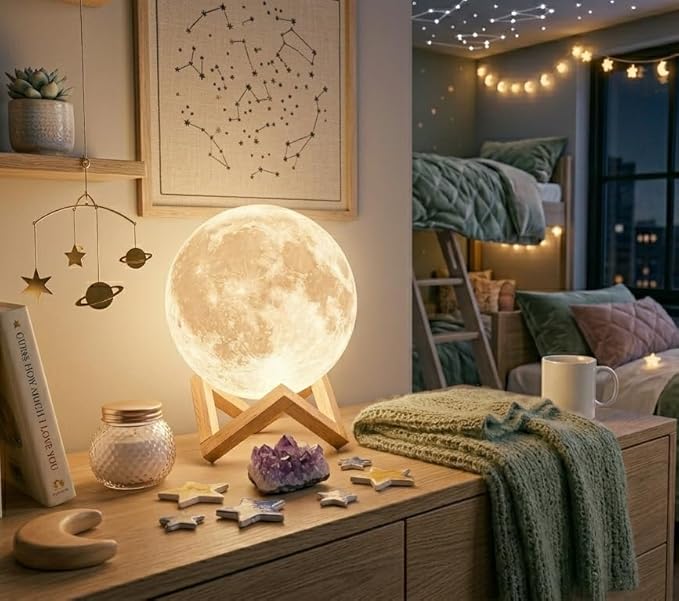 5.9 Inch Moon Lamp for Adults - 16 Color LED Light Up Moon Ball, Large Realistic 3D Night Light with Remote & Timer - Unique Thanksgiving & Gifts