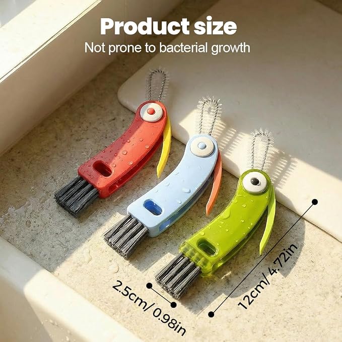 3 in 1 Cup Lid Gap Cleaning Brush Set, Multifunctional Bottle Cleaning Brush, Cup Lid Gap Cleaner, Water Bottle Cleaner Brush, Home Kitchen Cleaning Brush (2pcs Green)