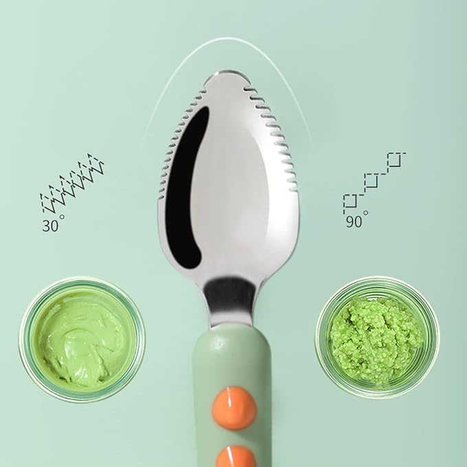Double Head Silicone Food Spoon Portable Scraping Mud Spoon Led Weaning Supplies Workmanship Design Spoons