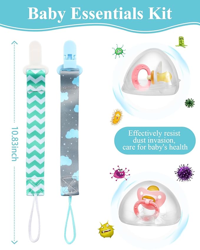 Pacifier Case, Holder for BPA Free Traveling Baby Essentials Set