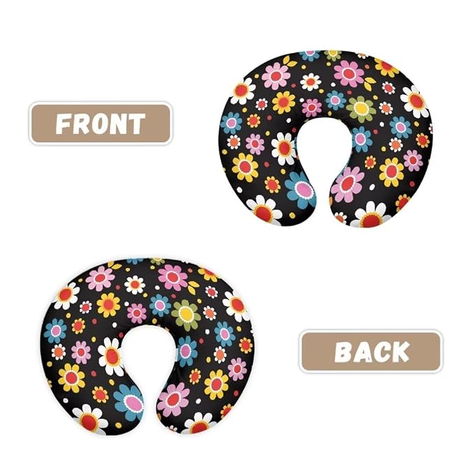 Durable Nursing Pillow Case for Baby Boy Girl，Removable Soft Breastfeeding Pillow Slipcover,Cute Color Hippie Florals (Cover Only)