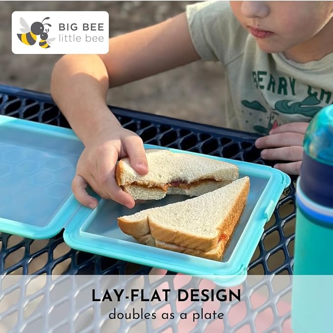 Big Bee, Little Bee SoftShell Reusable Silicone Food Storage Container - Clamshell Snap-Close Design, No Lost Lids, Easy to Clean, Compact for Travel, Meal Prep, Microwave Freezer and Dishwasher Safe