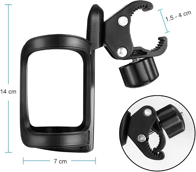 Accmor Bike Cup Holder, Bike Water Bottle Holders, Universal 360 Degrees Rotation Cup Holder for Bicycle, Stroller, Scooter, Walker, Wheelchair, Bike Bottle Holders for Kids Adults, 2 Pack