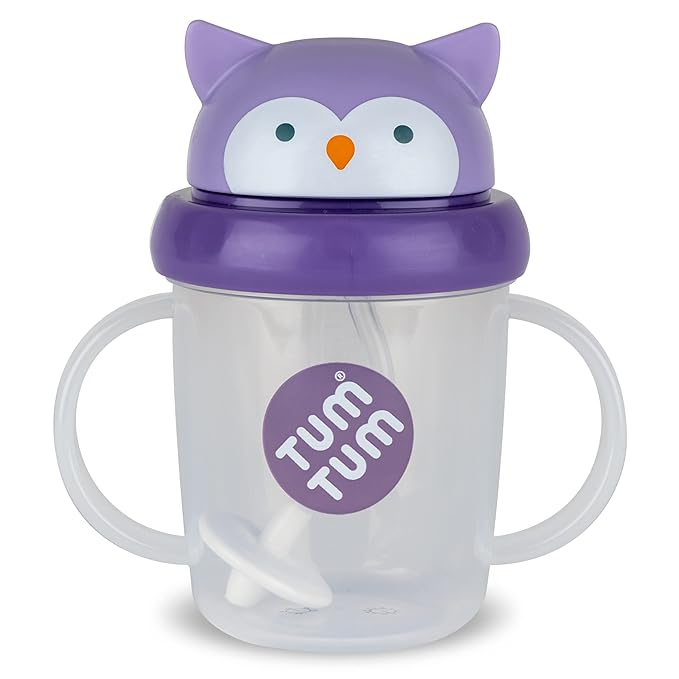 TUM TUM Tippy Up Free Flow Sippy Cup (No Valve), Sippy Cup for Toddlers, BPA Free (Olivia Owl 200ml)