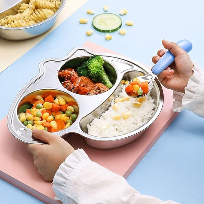 Pimoys 12 Pieces Toddler Utensils Kids Silverware Set Baby Forks and Spoons, Stainless Steel Childrens Safe Cutlery with Round Handle for Self Feeding, Dishwasher Safe