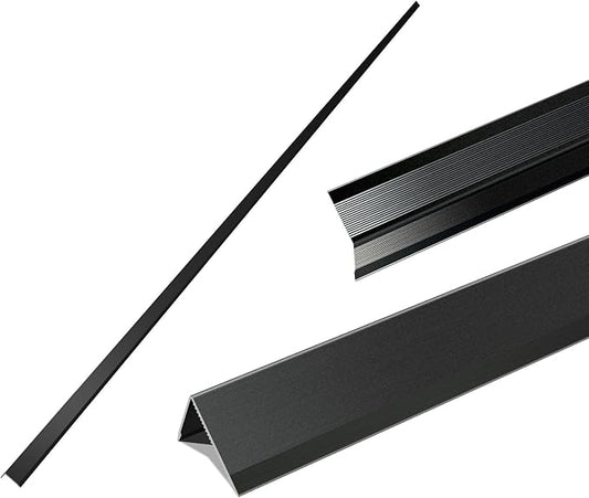 Aluminum Alloy Black Corner Guards 21Ga Thickness Wall Corner Protectors for Walls Right Angle Corner Protectors L Shaped Metal Protectors Guards (0.6x0.6x48 Inch-10PCS)