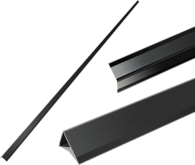 Black Color Aluminum Corner Guards Protectors for Walls, 21Ga Thickness Metal Protectors Guards with Right Angle L Shaped Piece of Metal Wall Corner Guards (0.60x0.60X48.0 Inch-6PCS)