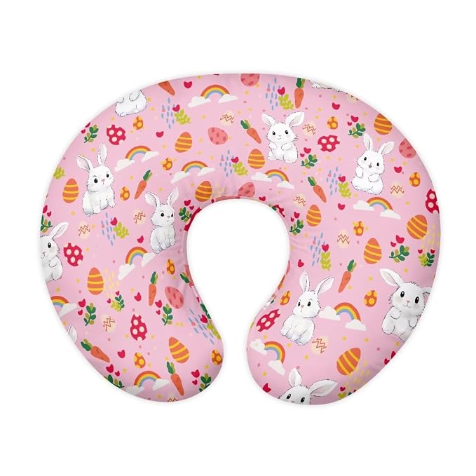 Cartoon Rabbit Nursing Pillow Cover for Infant Snug, Breastfeeding Pillow Slipcover for Baby Girls/Boys, Soft Snug Fits On Newborn Feeding Pillow Case