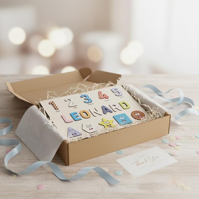 Puzzles for Toddlers Boy and Girl, Personalized Name Puzzle, 12 Month Toy, Gifts for 0 1 2 3 Years Old, Baby Gifts, Baby Shower, Christmas, NewBaby Gift, 0 3 6 9 12 18 24 36 Months - Set 6