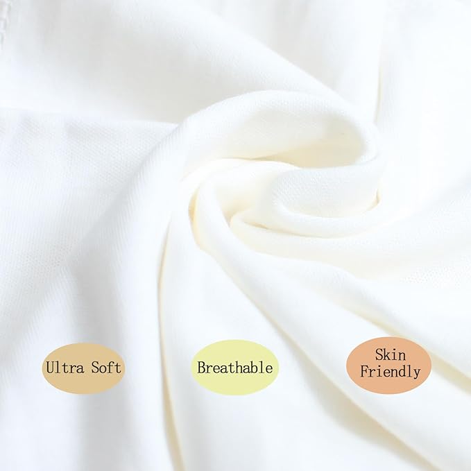 6-Pack Organic Cotton Baby Bath Set - Embroidered Hooded Towel & 5 Soft Washcloths, Ultra Soft Newborn, Toddlers Registry Gift for Boys & Girls, Stripes Bear, 37.5 x 37.5 Inch