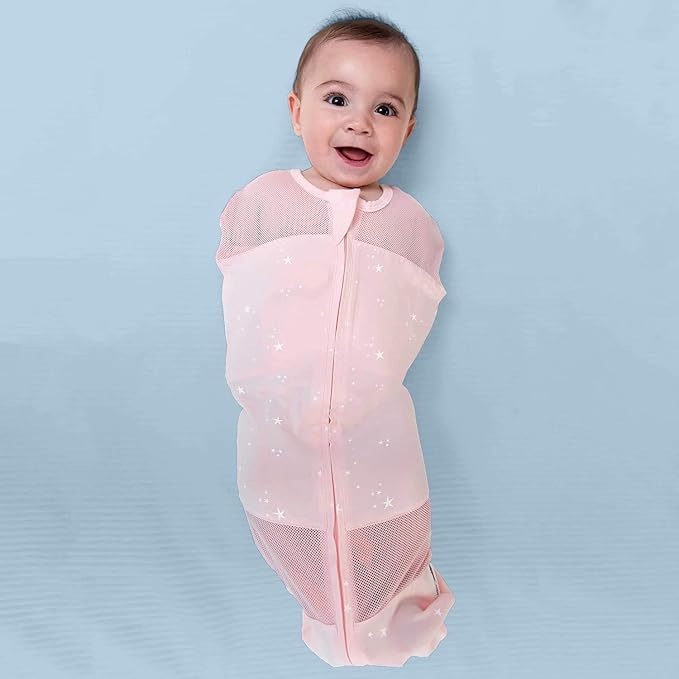 Happiest Baby Sleepea 5-Second Swaddle - 100% Organic Cotton Baby Swaddle Blanket - Doctor Designed Promotes Healthy Hip Development (Graphite Planets, X-Large)