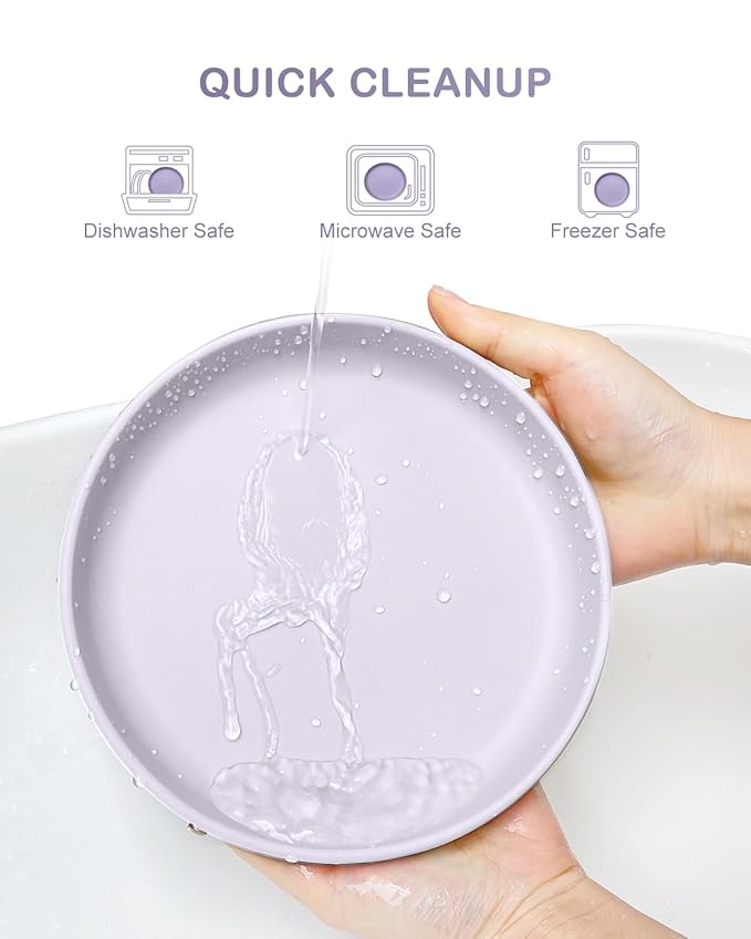 Classic Silicone Toddler Suction Plate 3 Pcs, Non Slip Baby Plates with Suction for Toddler Kids, BPA Free Silicone Baby Dishes Microwavable & Dishwasher Safe