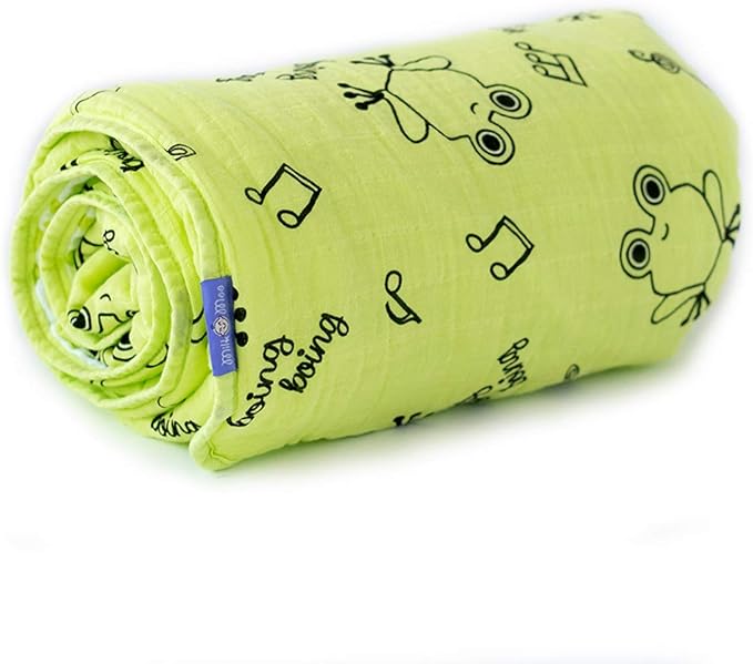 Milk&Moo Baby Muslin Swaddle Blanket, Oeko Tex Certified 100% Cotton, 4-Layer Muslin Blanket, Soft, Breathable, Lightweight, Gender Neutral, Baby Blanket for Toddler Girls and Boys