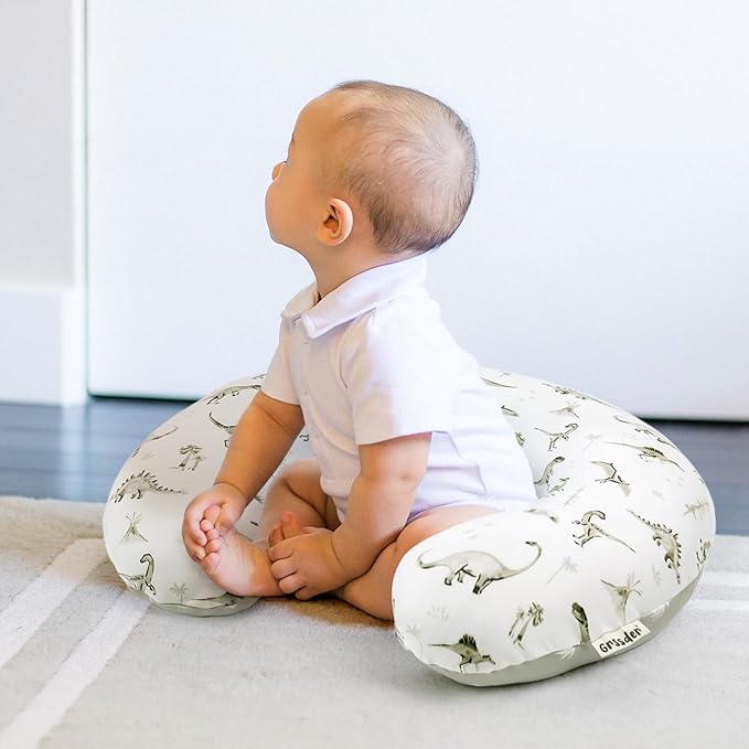 GRSSDER Nursing Pillow Cover Stretchy Minky Removable Nursing Covers for Breastfeeding Pillows, Ultra Soft Comfortable Slipcover for Boy and Girls, Stylish Pretty Dinosaur