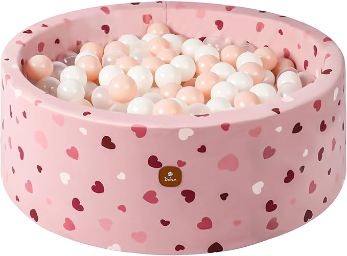 Foam Ball Pit 35.4"x 11.8" for Toddlers and Kids,Round Ball Pool Indoor Outdoor Baby Playpen,Ideal Gift for Infants,Balls not Included - Sweetheart