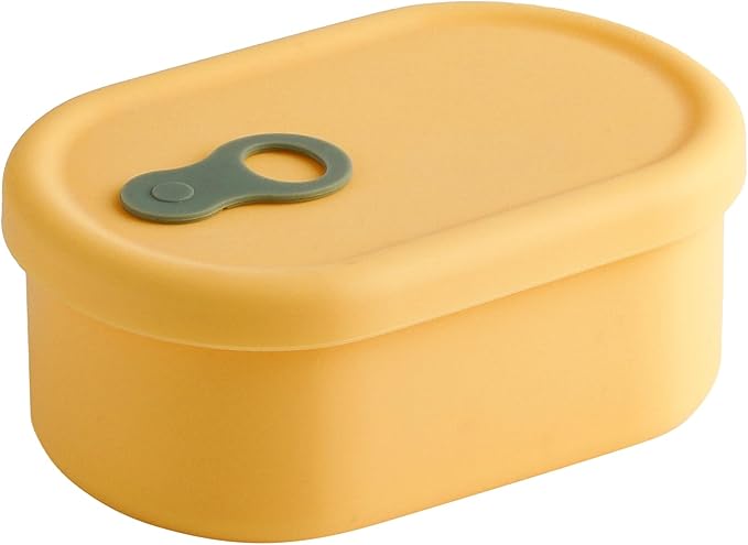 Premium Korean-Made Silicone Airtight Food Container with Steam Vent ??BPA Free, Leakproof, Microwave & Freezer Safe Meal Prep. & Leftovers Storage (Mango Yellow, 17 floz)