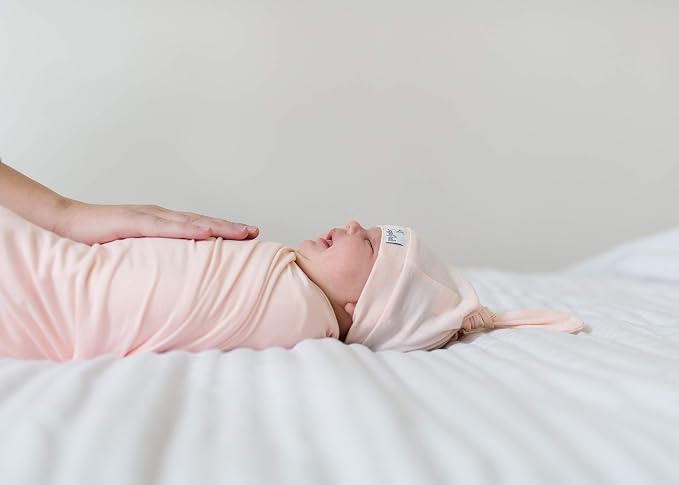 Copper Pearl Swaddle Blankets for Newborns | Soft Stretchy Receiving Blankets for Boys and Girls | Large 46 x 46 Inch Baby Blankets | Lightweight and Breathable Swaddles | Blush