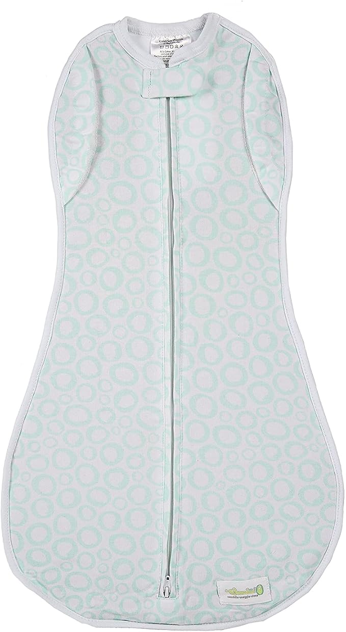 Woombie Convertible Unvented Nursery Swaddling Blankets, Mint O's, 14-19 Pounds