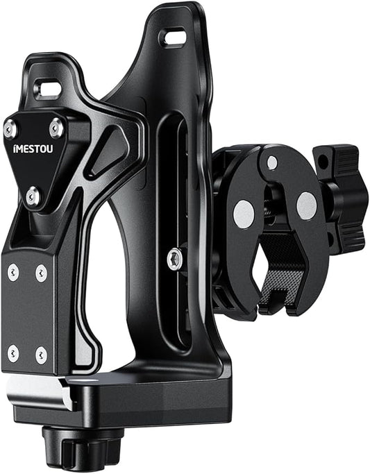 iMESTOU Motorcycle Cup Holder, ATV Water Bottle Holder Compatible with 50-90mm Dia. Cups Drinking Bottles Fits for 12-45mm Handlebars on Bike Scooter Stroller Golf Cart Wheelchair...