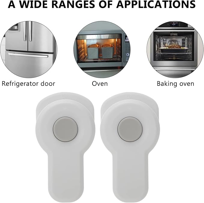 4pcs Safety Oven Lock Security Lock for Oven Doors Construction Easy One-handed Essential Safety for Homes Boys and Girls