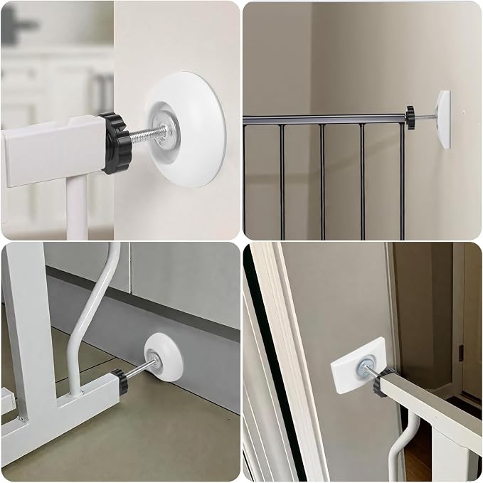 Baby Gate Wall Protector, Wall Guard for Pressure Gates, Protect Cups for Pressure Mounted Door, White, Round, 4PCS