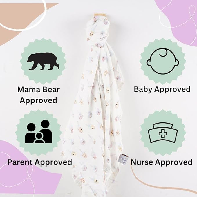 Muslin Swaddle Blanket for Unisex, Soft Breathable and Skin-Friendly Baby Swaddles for Boys & Girls, Newborn Receiving Blanket, Boba Blankets Babies, Large 42 x 47 inches