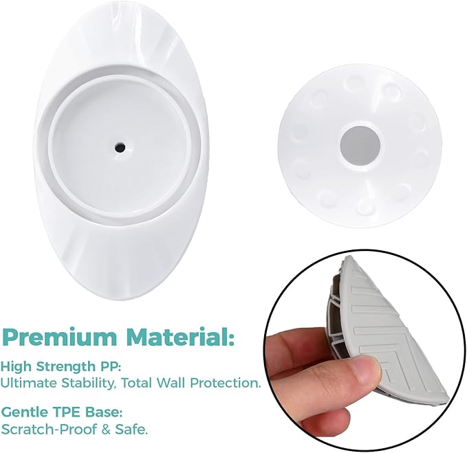 Baby Gate Wall Protector 4 Pack, Wall Cups with Hidden Bolt Covers for Pressure Mounted Baby and Pet Gates, Fits M8/M10 Spindle Rods, Protects Walls and Baseboards