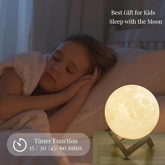 5.9 Inch Moon Lamp for Adults - 16 Color LED Light Up Moon Ball, Large Realistic 3D Night Light with Remote & Timer - Unique Thanksgiving & Gifts