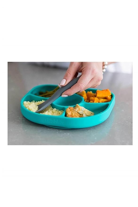 bblüv - Yümi ??Food Grade Silicone, BPA-Free, Suction Plate, Microwave & Dishwasher Safe, Anti-Spill Plate & Spoon Set w/Baby Utensils - for Baby & Toddler