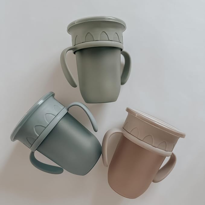 nouka All Around Cup | Leak Proof and Easy Grip | Removable Handles | Moss