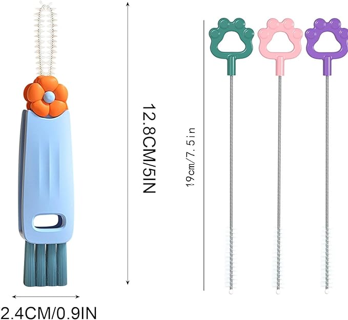 3 in 1 Multifunctional Cleaning Brush Set - Bottle, Cup, Gap Cleaner (3PCS)