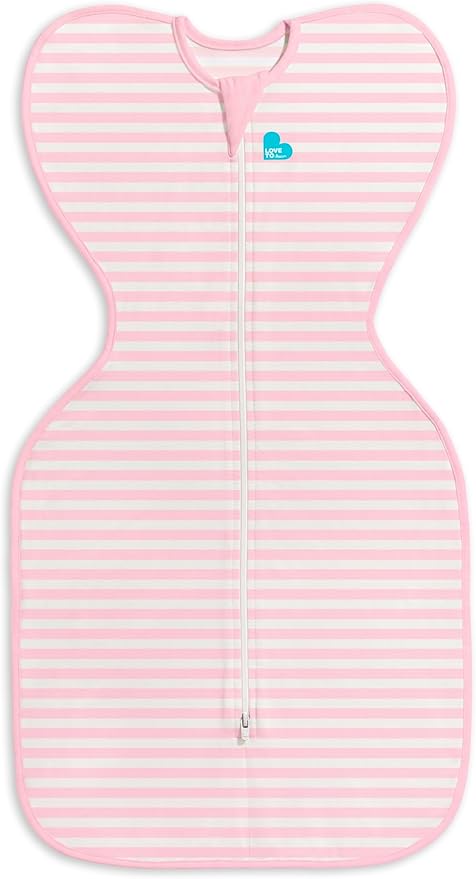 Love to Dream Swaddle UP, 1.0 TOG Baby Sleep Sack, Self-Soothing Swaddles for Newborns, Improves Sleep Secure Fit Helps Calm Startle Reflex, New Born Essentials for Baby Medium 13-19 lbs, Stripe Pink