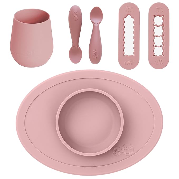 First Foods Bundle 6m+ (Blush) Tiny Bowl + Tiny Spoons + Tiny Cup + Food Cutters Baby Essentials