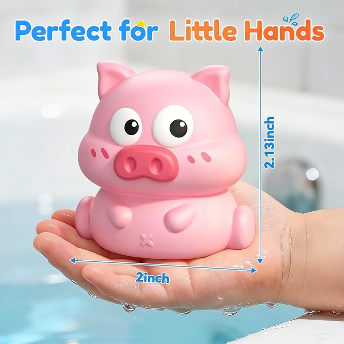 6 Packs Light Up Bath Toys for Kids Ages 1-3, Farm Animals Bathtub Toys for Toddlers 2-4, Water Pool Toys for 1 2 3 Year Old Boys Girls Babies 12-18 Months Gifts