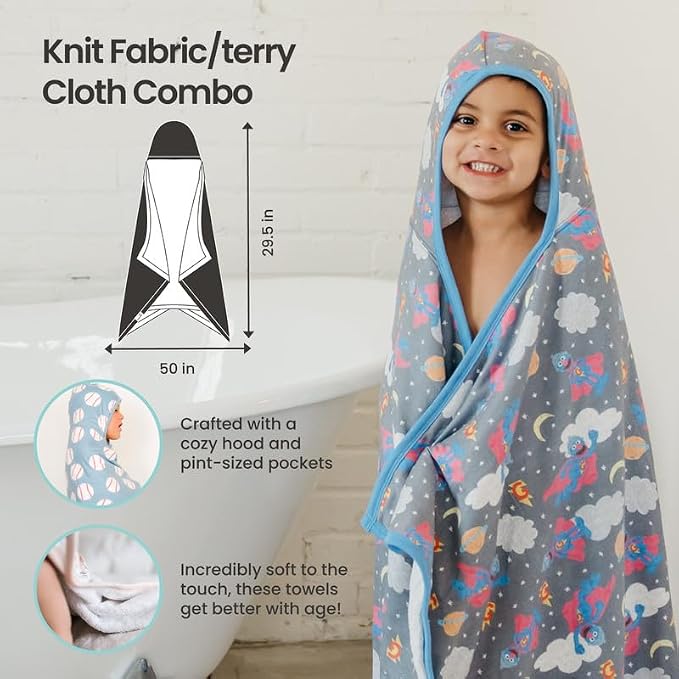 Copper Pearl Hooded Bath Towels Premium Knit/Terry Cloth Toddler Towels with Hood, Pockets, and Cool Designs - Great to Gift and Make Bath Time Fun - Big Kids Hooded Towel, Hunter