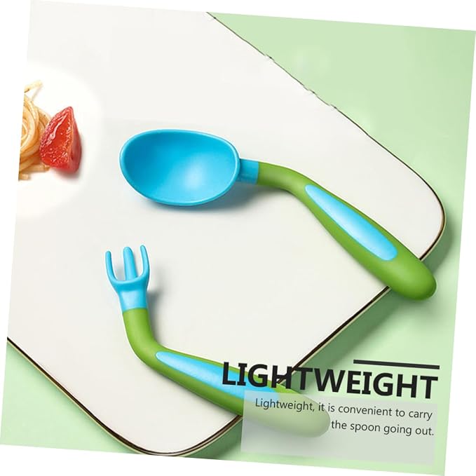 1Set Bendable Fork Spoon for Feeding Tableware and Easy to Clean for Food