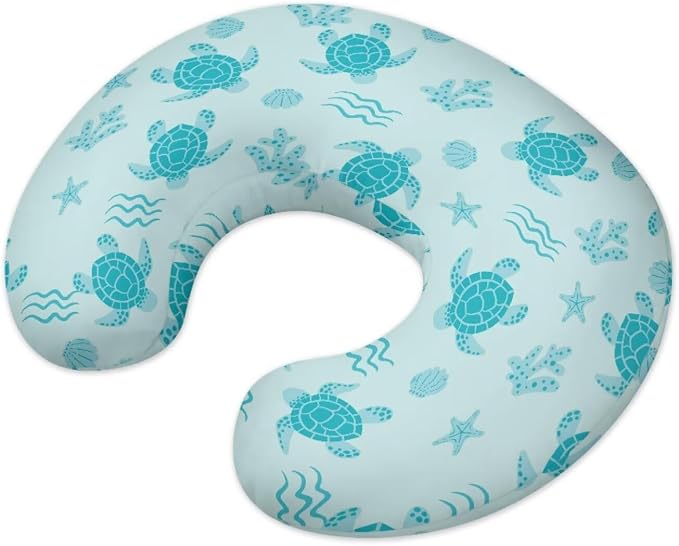 Sea Turtle Nursing Pillow Cover for Baby Boys Girls, Machine Washable Breastfeeding Pillow Slipcover, Soft Nursing Pillowcase for Newborn Infant, Cover Only