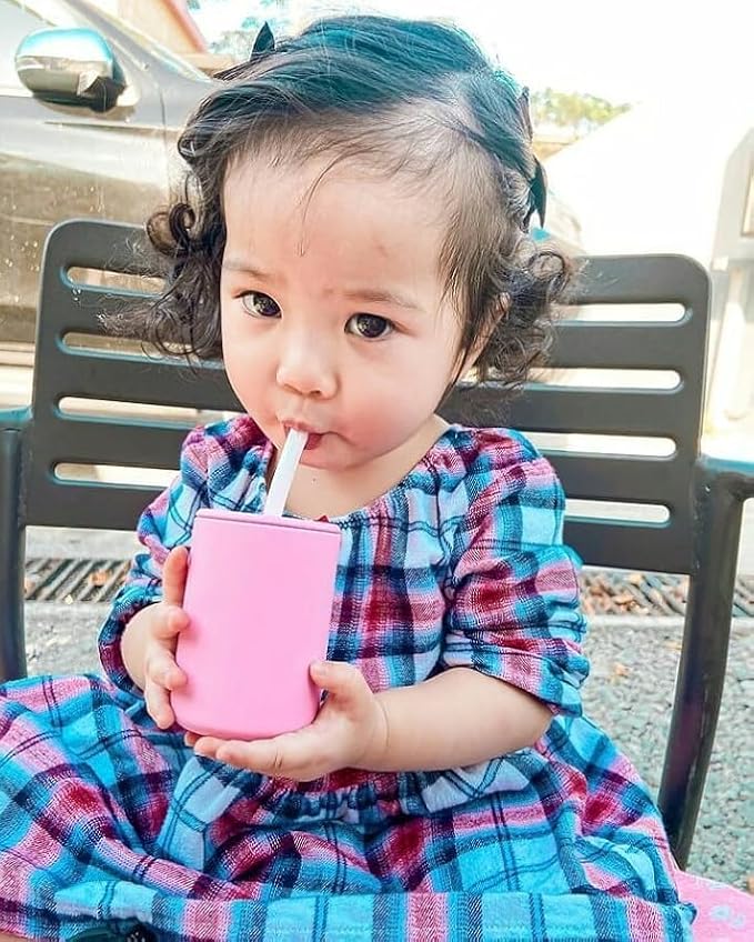 Avanchy 5oz Silicone Sippy Cup Blue Bamboo 5 Infant Spoons Blue