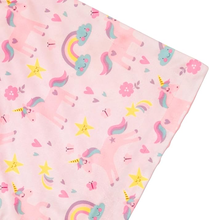 Unicorn Minky Baby Blanket for Girls, Super Soft Plush Receiving Blanket with Double Layer Dotted Backing for Toddler Nursery Newborn Crib Stroller 29.5 x 39.3 Inch